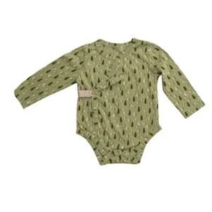 NEW Creative Co-Op Long Sleeve Kimono Bodysuit Trees Print, 9/12m, NWT